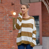 New Women's Clothing In The Autumn And Winter Of 2025, The New Women's Sweater Round-Necked Striped Knitted Shirt