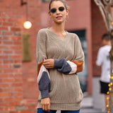 2025 New Sweater Women Autumn And Winter Explosion Chicken Heart V Neck Lantern Sleeve Striped Knitted Shirt