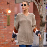 2025 New Sweater Women Autumn And Winter Explosion Chicken Heart V Neck Lantern Sleeve Striped Knitted Shirt