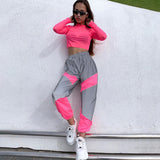 Exploding 2025 Autumn And Winter New Sports Leisure Mid-Rise Splicing Reflective Leisure Pants