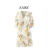 ZARZ Homemade New Women's Classic Bridegage Bow Ornament Print Hanging Neck Top HZ0107