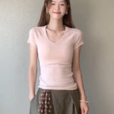 Simple Slim Slimming Waist Sweet Spicy Blouse High-Waisted Penet Broad Leg Trousers Set