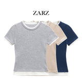 ZARZ Homemade New Women's Classic Fashion Double T-Shirt 5644318 HZ0107