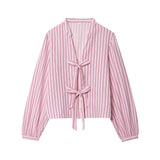 ZARZ Homemade New Women's Butterfly Sweater Striped Prefectural Silk-Sleeved Shirt 1971160 HZ0107