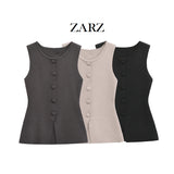 ZARZ Homemade New Women's Classic Soft Buckle Vest Blouse 5039394 HZ0107