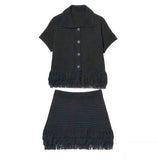 Women's Dress 2025 Fashion Suit High-Waist Mini Skirt Tuxedar T-Shirt Knitted Dress Comfortable Casual Style HZ0107