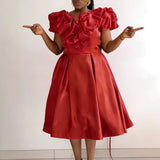 AM040856 New Tihua Fabric Flower Dress African Grand A Dress Dresses HZ0107