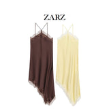 ZARZ Homemade New Women's Fashion Fashion Lace Lace-Up Silk-Sense Dress 5919 HZ0107