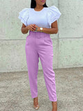 Spring 2025 New Elegant OL Professional Trousers Thin Small Foot Pants African High-Waisted Casual Pants HZ0107