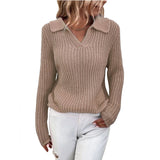 Autumn/Winter 2025 New Sweater Collar Collar Knitted Sweater Female