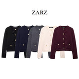 ZARZ Homemade New Women's Ocean Gold Buckle Knitted Coat 6427/144 HZ0107