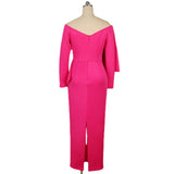 AM210730 Deep V Bow High-Waisted Ass Party Big-Size Women's Dress Dress HZ0107