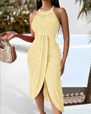 Women's New 2025 Spring And Summer Hip Hop Street Man Skirt Hanging Neck Sleeveless Irregular Dress Dress Dress HZ0107