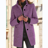 2025 Autumn And Winter Retro Button-Collar Hair Coat Women's Clothing HZ0107