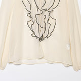 ZARZ Homemade New Women's Oceanic Laminated Semi-Transparent Shirt 3897/052/712 HZ0107