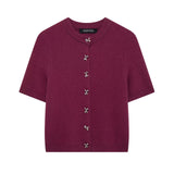 ZARZ Homemade New Women's Classic Bow Buckle Knitted Coat 9598/201 HZ0107