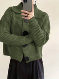 New Women's Loose Korean Version Of Fashion Casual Big Collar Knitted Cardigan Coat