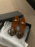 Low-Heeled Sandals Women Wear A New Korean Version Of The French Style Soft Dress Black Roman Shoes In The Summer HZ0107