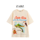 ZARZ Homemade New Women's Classic B&R Printed Loose T-Shirt 0085172 HZ0107