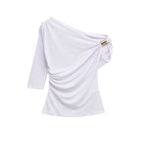 ZARZ Homemade New Women's Clothing Fashionable Asymmetric Nylon Top 1026164 HZ0107