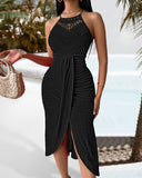 Women's New 2025 Spring And Summer Hip Hop Street Man Skirt Hanging Neck Sleeveless Irregular Dress Dress Dress HZ0107