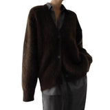 New Women's Imitation Sting Cardigan Women's Lazy Wind Loose Sweater Soft Long-Sleeved Knitted Commuting Style