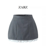 ZARZ Homemade New Women's Classic Fashion Fashion Lace Spliced Floral Bud Skirts HZ0107