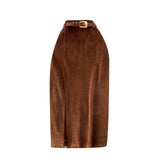 Hong Kong Style Retro Open Skirt Winter With Sweater Medium Long Korean Temperament High-Waist Thin As Hips A Skirt