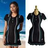 Small Scented Knitted Dress Woman's New French Retro Collared Waist Thin Lotus Leaf-Side Sweater HZ0107