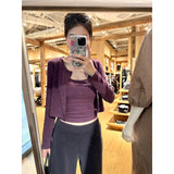 2025 Early Autumn Hip New Simple Casual Babes Vest Sling With Long-Sleeved Open Shirt Casual Top
