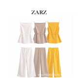 ZARZ Homemade New Women's Dress Three-Color Jewison-Selecting Soft Blouse Wide Leg Trousers 3644628 HZ0107