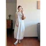 Fashion Set Summer 2025 New Empty Sleeveless Vest Blouse High-Rise Loose-Fitting Skirt Suit