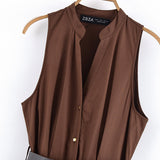 ZARZ Homemade New Women's Classic´ø V-Neckless Muffin Dress 5029101 HZ0107