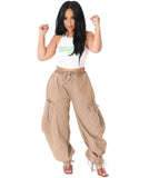 Women's Loose Jeans Women's Street Casual Draw With Tight Waist Harlan Pants HZ0107