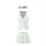 ZARZ Homemade New Women's Sleeveless Buttoned Suit HZ0107