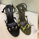 ZA Home 2025 With Sandals In The Summer Outside Wearing A Beautiful Toe With Skirt Fairy Style High Heels HZ0107