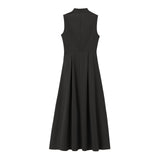 ZARZ Homemade New Women's Dress Dress Collar Sleeveless Waist Commuting Temperament 2902586 HZ0107