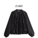 ZARZ Homemade New Women's Classic Fashion Laminated Booz Shirt 8741232 HZ0107