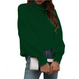 New Solid-Color Knitted Shirt Women's High-Collar Women's New High-Collar Sweater In Autumn And Winter 2025