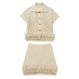 Women's Dress 2025 Fashion Suit High-Waist Mini Skirt Tuxedar T-Shirt Knitted Dress Comfortable Casual Style HZ0107