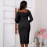 New One-Shoulder Sexy Three-Dimensional Floral Dress Dress Elegant Body-Supling Party Dress Dresses HZ0107