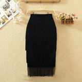 High-Waisted Spliced Tuxedo Dress Body-Body-Soup-And-So-Supling Party Pencil Skirt Plus-Size Women's Skirt Skirt HZ0107