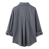 ZARZ Homemade New Women's Classic Adjustable Short Sleeve Striped Shirt 9064/550 HZ0107