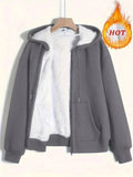 New Women's Winter Explosion Warm Plush Hoodie Jacket