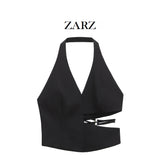 ZARZ Homemade New Women's Classic Open Design Hanging Neck Blouse 2926620 HZ0107