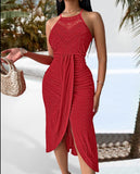 Women's New 2025 Spring And Summer Hip Hop Street Man Skirt Hanging Neck Sleeveless Irregular Dress Dress Dress HZ0107