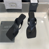 Summer New French High-Heeled Toe Cat And Word Drag Wearing Skirts With Skirts Women's Head And Beach Shoes HZ0107