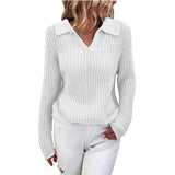 Autumn/Winter 2025 New Sweater Collar Collar Knitted Sweater Female