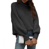 New Solid-Color Knitted Shirt Women's High-Collar Women's New High-Collar Sweater In Autumn And Winter 2025