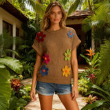 Small Scented Knitted Dress Woman's New French Retro Collared Waist Thin Lotus Leaf-Side Sweater HZ0107